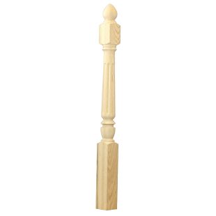 C-4285 Chippendale (Flute) Angle / Landing Newel 3-1/2" x 60" Red Oak