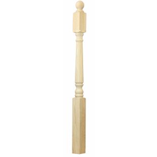 C-4542 BT Traditional Ball Top Starting Newel 3" x 54" Red Oak