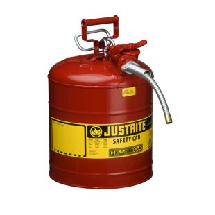 Justrite 7250120 - 5 Gallon Type 2 AccuFlow Red Safety Gas Can 5/8" Hose