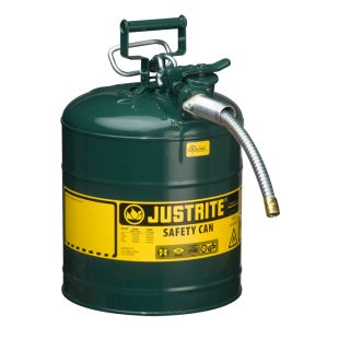 Justrite 7250420 - 5 Gallon Type 2 AccuFlow Green Safety Oil Can 5/8" Hose