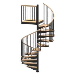 72"D Blacksmith Collection Forged Iron Code Compliant Spiral Stair Kit - 85" - 152"