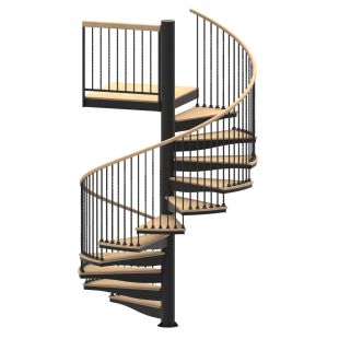 84"D Blacksmith Collection Forged Iron Code Compliant Spiral Stair Kit - 85" - 152"
