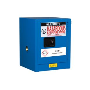 Justrite 860428 Sure-Grip Countertop Hazardous Material Safety Cabinet - 17"W x 22"H x 17"D - 4 Gallons