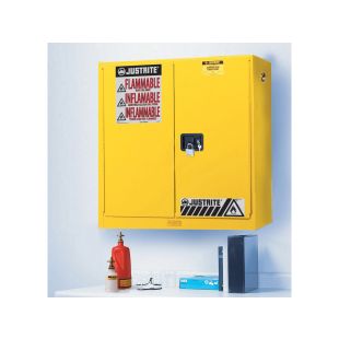 Justrite 893400 - 20 Gallon Wall Mount Manual Close Sure-Grip EX Flammables Safety Cabinet