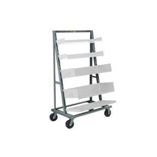 Little Giant AFS-2440-6PH Steel 40" x 24" Single Sided Adjustable Tray A-Frame Truck with 2 Rigid and 2 Swivel 6" Phenolic Casters