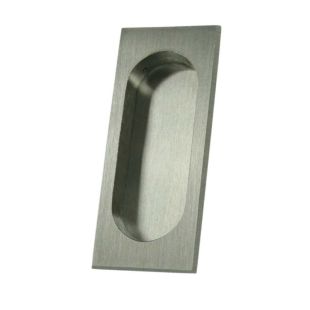4" x 1-3/4 Solid Brass Flush Pull - Satin Nickel 