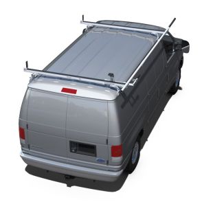 Prime Design VBC-216 Standard Street Side & Quick Clamp Curb Side Van Ladder Rack with Two Crossbars for Ford E-Series