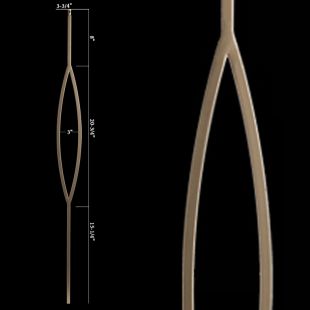 House of Forgings 16.6.7 - 1/2" Square Hollow Core Baluster - Dorado Gold