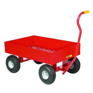 Little Giant Steel Wagon Trucks with Perforated Deck and 6" High Sides - 24"W x 36"L