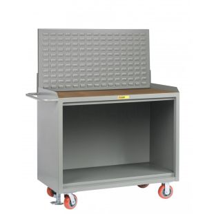 Little Giant Steel 48"W Mobile Bench Cabinets with Louvered Panel and Multiple Top Choices
