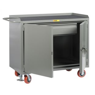 Little Giant Steel 48"W Mobile Bench Cabinets with Heavy Duty Drawer, Optional Doors and Multiple Top Choices