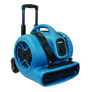Xpower P-630HC 1/2 HP Air Mover w/ Telescopic Handle & Wheels & Carpet Clamp 