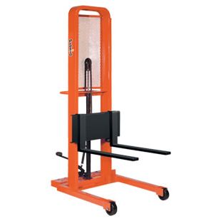 Presto M200 Series Manual Lift Stackers with 25" Adjustable Width Non-Straddle Forks