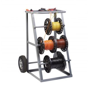 trueCABLE Wire and Cable Caddy with Wheels and Pull Strap, Industrial Grade  Steel Wire Dispenser, Holds Cable Reels Up to 20 Diameter and 100 lb