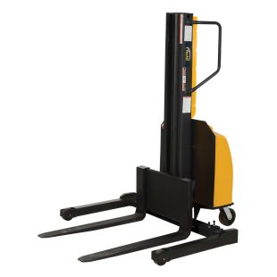 Vestil Narrow Mast Stackers with Power Lift and Adjustable Forks and Legs