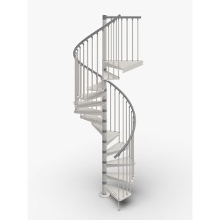 Naples Exterior 55" Diameter Galvanized Outdoor Spiral Stairs