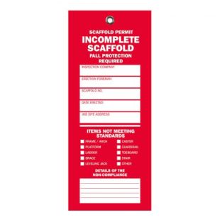 Metaltech Incomplete scaffold tag (red) - Image 1