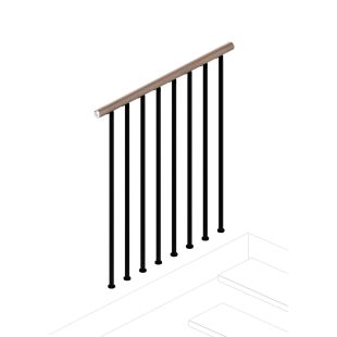 Balcony Rail with Wood Straight Handrail