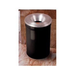 Justrite Black Cease-Fire Waste Receptable Safety Cans with Aluminum Top