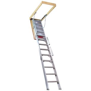 American Stairways Husky Aluminum Folding Attic Ladders - 375 lbs Capacity