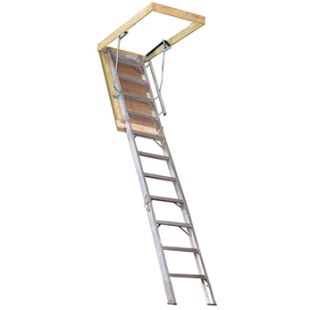 American Stairways Husky 800 Aluminum Folding Attic Ladders - 350 lbs Capacity