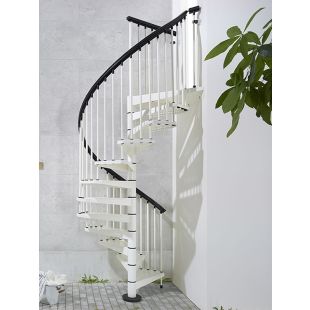 Arke K26289 Sky 030 63"D Dia. Outdoor Spiral Staircase - 99-5/8"H - 120-1/2"H - White