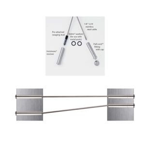 House of Forgings Axia Outside Mount Steel or Wood Post Pre-Swaged Cable Infill Kits