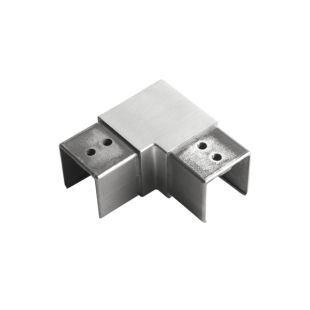 House of Forgings AX00.032.305.A.SP Axia Horizontal 90 Degree Fitting Square Glass Cap Rails
