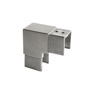 House of Forgings AX00.032.326.A.SP Axia Vertical 90 Degree Fitting Square Glass Cap Rails