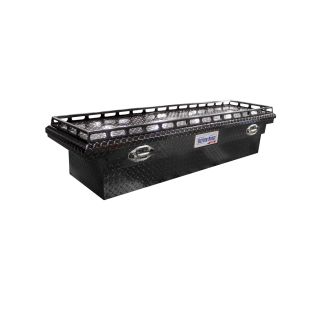 Better Built SEC Aluminum Low Profile Crossover Saddle Truck Box with Rail - Gloss or Matte Black Finish
