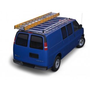 Prime Design AR1303-S AluRack Aluminum Roof Rack with Rear Roller Bar for 1996 and Newer Express and Savana Vans