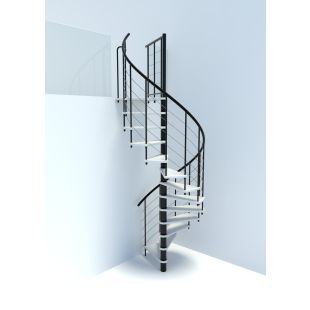 47"D Chicago Horizontal Rail Spiral Stairs
