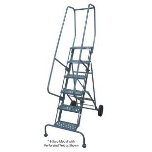 Cotterman 7-Step Roll-N-Fold Steel Ladder with Expanded Metal Treads and 20" D Platform