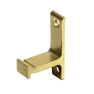 Vertical Bracket for Rolling Library Ladder Top Guides  - Brushed Satin Brass Finish