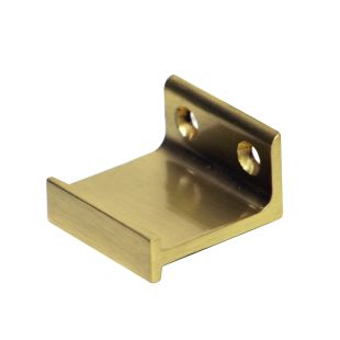 Horizontal Bracket for Rolling Library Ladder Top Guides  - Brushed Satin Brass Finish