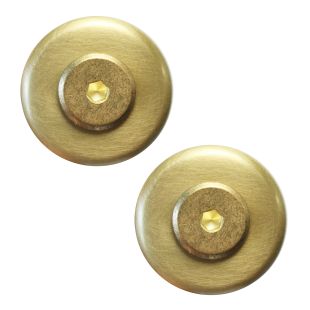 Standard End Stop Kit for Library Ladder Rails (1 Pair)  - Brushed Satin Brass Finish