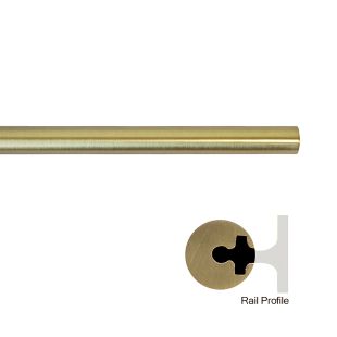 3ft Straight Library Ladder Rail Section  - Brushed Satin Brass Finish