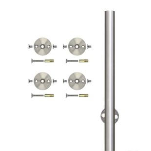 Quiet Glide NT.1402.SS Round Rail 78" with Mounting Brackets - 304 Stainless Steel