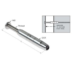 Feeney 9909-PKG 1/8" Quick Connect Internal Thread Adjuster - 3" Bolt