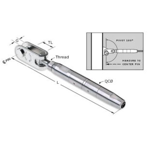 Feeney 9912-PKG 1/8" Quick Connect Jaw End Swivel Turnbuckle