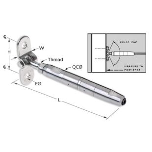 Feeney 9913W-PKG 1/8" Quick Connect Surface Mount Swivel Turnbuckle