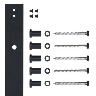 Quiet Glide NT142108 Black Additional 78" Flat Rail with Mounting Brackets