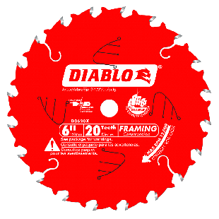 Diablo D0620X 6" x 20 Tooth Framing Saw Blade for Porter Cable Saw Boss