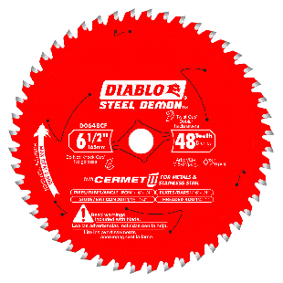 Diablo D0648CFA Steel Demon 6-1/2" x 48 Tooth Cermet Blade for Metals and Stainless Steel