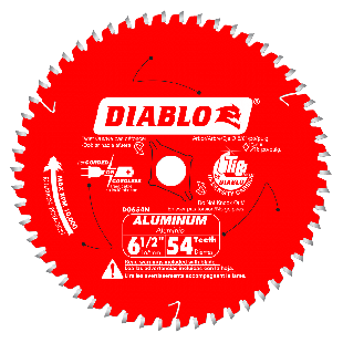Diablo D0654NA 6-1/2" x 54 Tooth Medium Aluminum Cutting Saw Blade