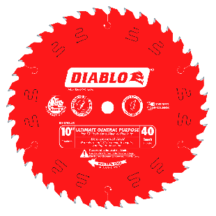 Diablo D1040UX 10" x 40 Tooth Ultimate General Purpose Saw Blade