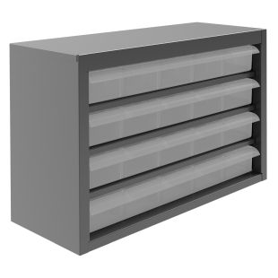 Durham Manufacturing 016-95 Plastic Steel Drawer Cabinet with 20 Drawers - 16-3/4"W x 6-3/8"D x 11-11/32"H