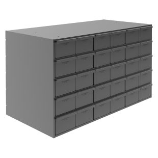 Durham Manufacturing 035-95 Steel Drawer Cabinet with 30 XL Drawers - 6 Wide, 5 High - 33-13/16"W x 17-3/4"D x 21-1/16"H