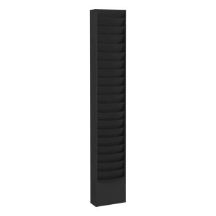 Durham Manufacturing 401-08 Vertical Literature Rack with 23 Pockets - Gloss Black Powder Coat - 9-3/4" x 4-1/8" x 65-1/2"