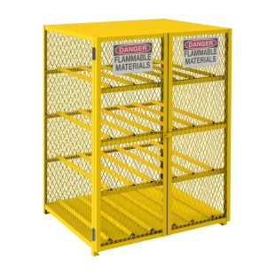 Durham Manufacturing EGCC12-SC-50 Gas Cylinder Cabinet / Cage for Horizontal Storage of up to 12 Cylinders - Self Close Doors